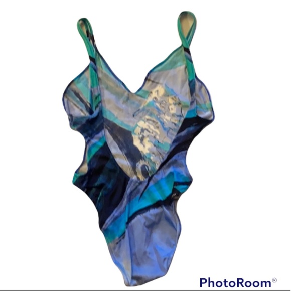 RARE 90s DU LOREN PLUNGING DEEP CUTOUT SEXY ONE PIECE SWIMSUIT ⭐️⭐️⭐️⭐️⭐️ - Picture 2 of 13